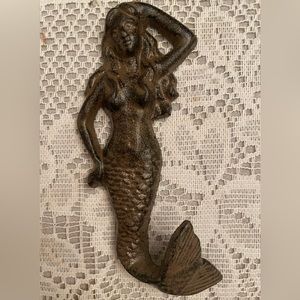 Rare Gorgeous Vintage Iron Mermaid Hook
